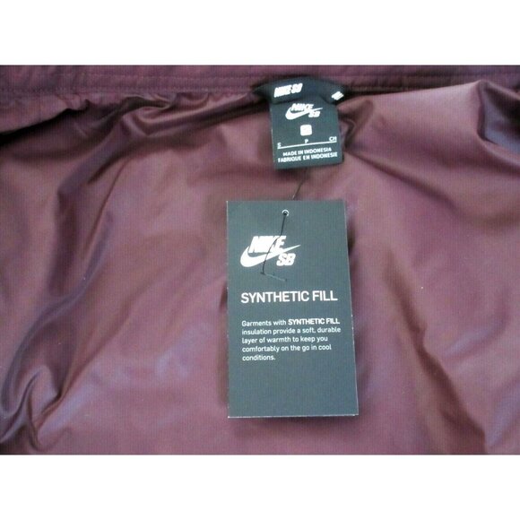 Nike SB Men's Holgate Synthetic Fill Snap Front Jacket Maroon Size Small NWT - Picture 4 of 4
